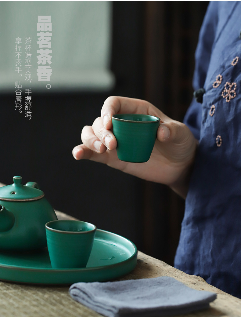 ShangYan Japanese contracted kung fu tea set small set of household ceramic teapot teacup dry tea set tea service kit