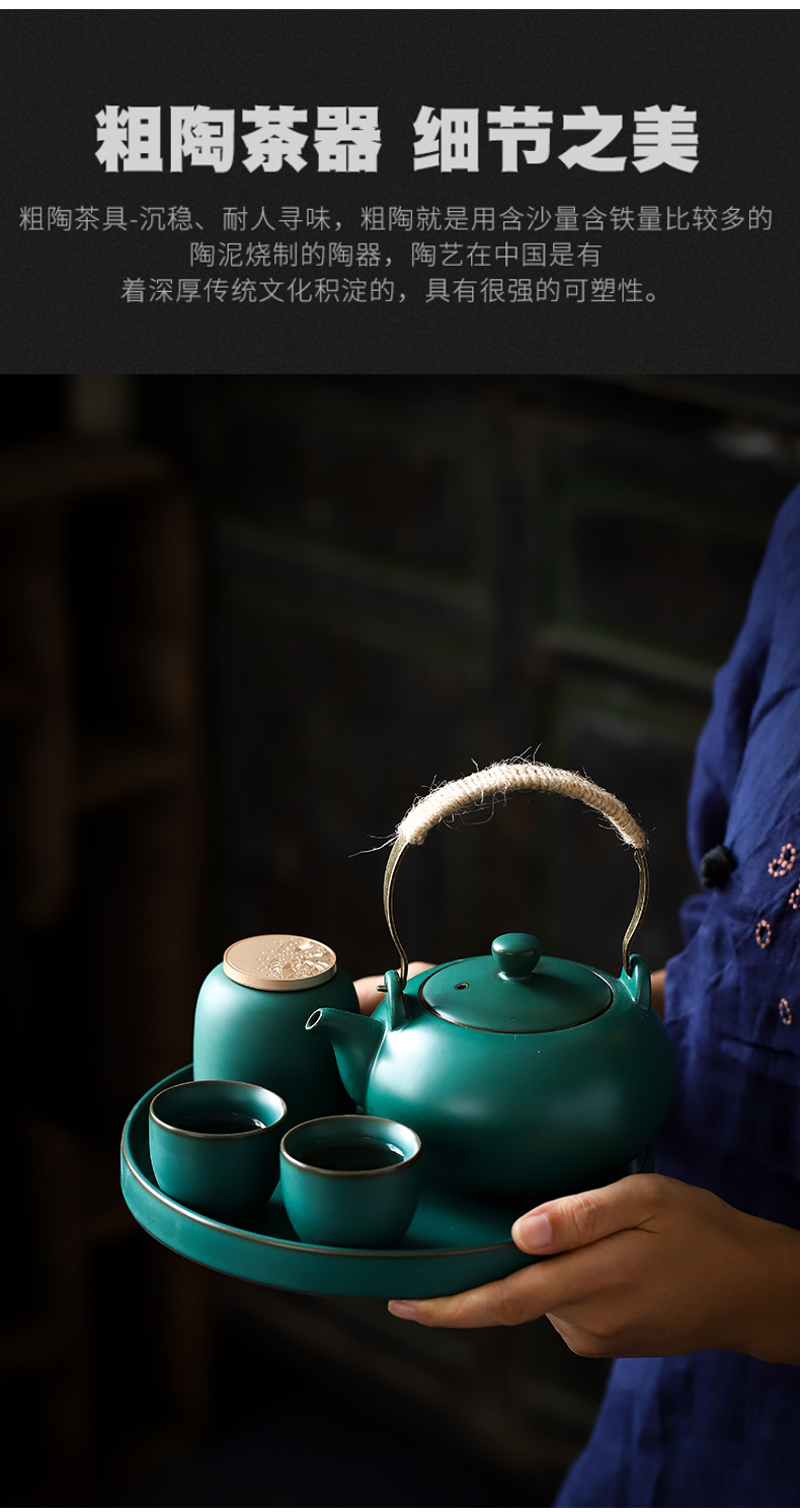 ShangYan Japanese ceramic tea set suits for domestic large capacity girder pot of home stay hotel with kung fu tea set small suit
