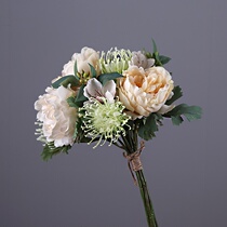 Yongyue home wedding flower Peony simulation flower bouquet desk coffee table decoration multi-head fake flower decoration flower arrangement silk flower