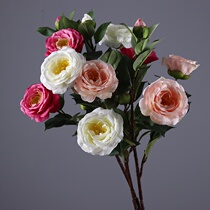 Yongyue home simulation camellia single silk flower multi-head home soft decoration living room decoration tea tree flower fake flower tea rose