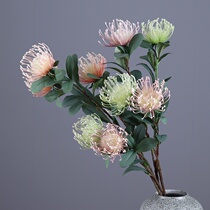 Yongyue home needle pad flower simulation living room entrance decoration flower arrangement South Africa fireworks Chrysanthemum fake flower Wedding plastic flower