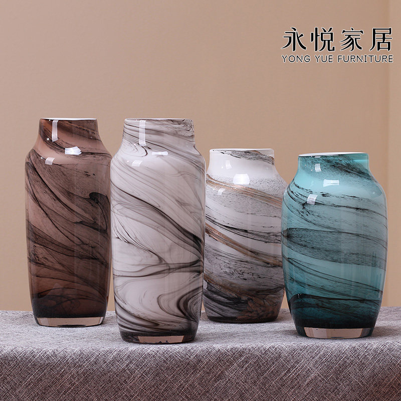 Yongyue Home Nordic Jian Joins Wind Desktop Furnishing Glass Crystal Vase-like Interplate Soft Flower Pendulum