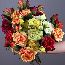 Yongyue home simulation flower red corner rose moisturizing feel silk flower fake flower plastic bouquet Plant wall wedding flower arrangement