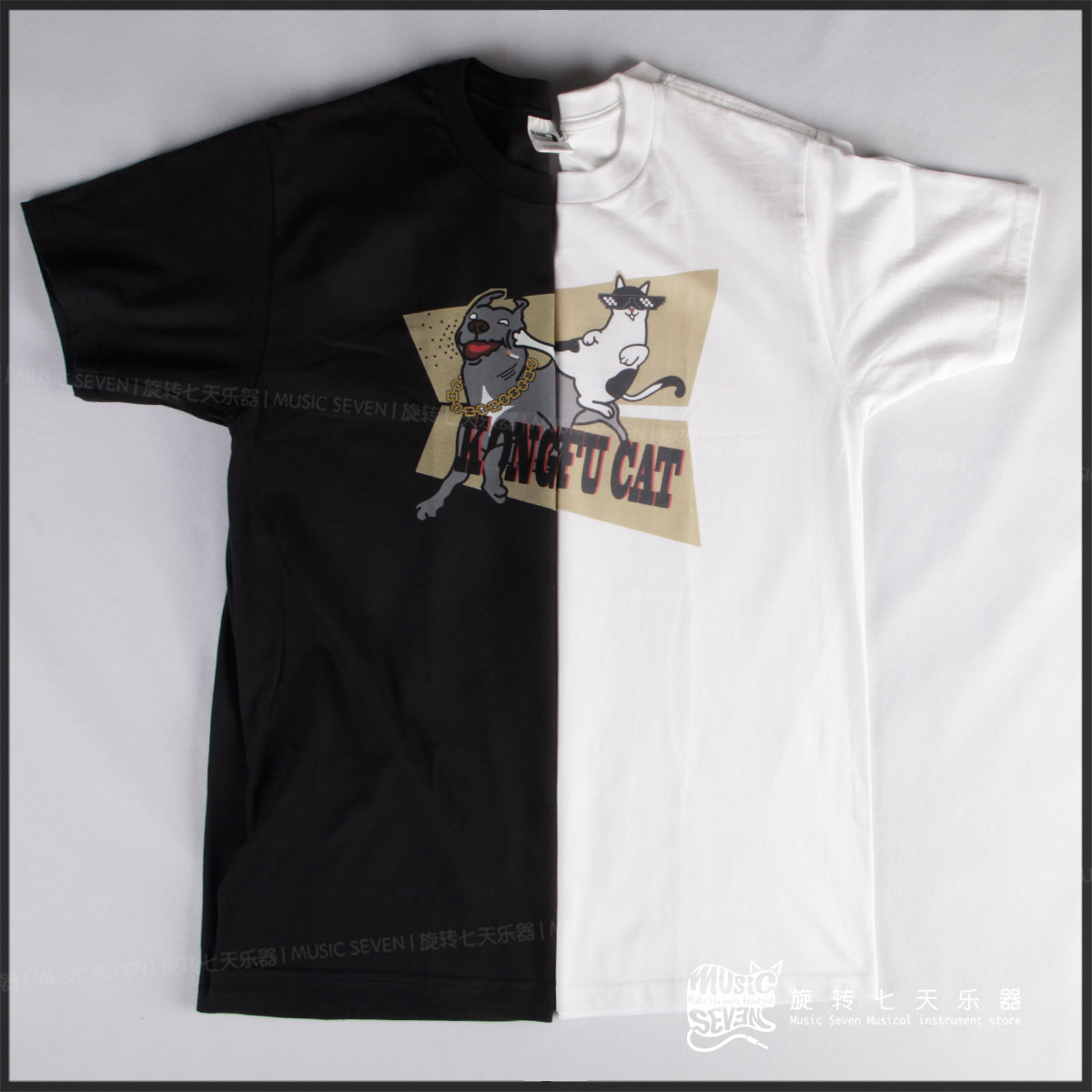 Rotation for seven days instrument limited commemorative T-shirt short sleeve blouses black white