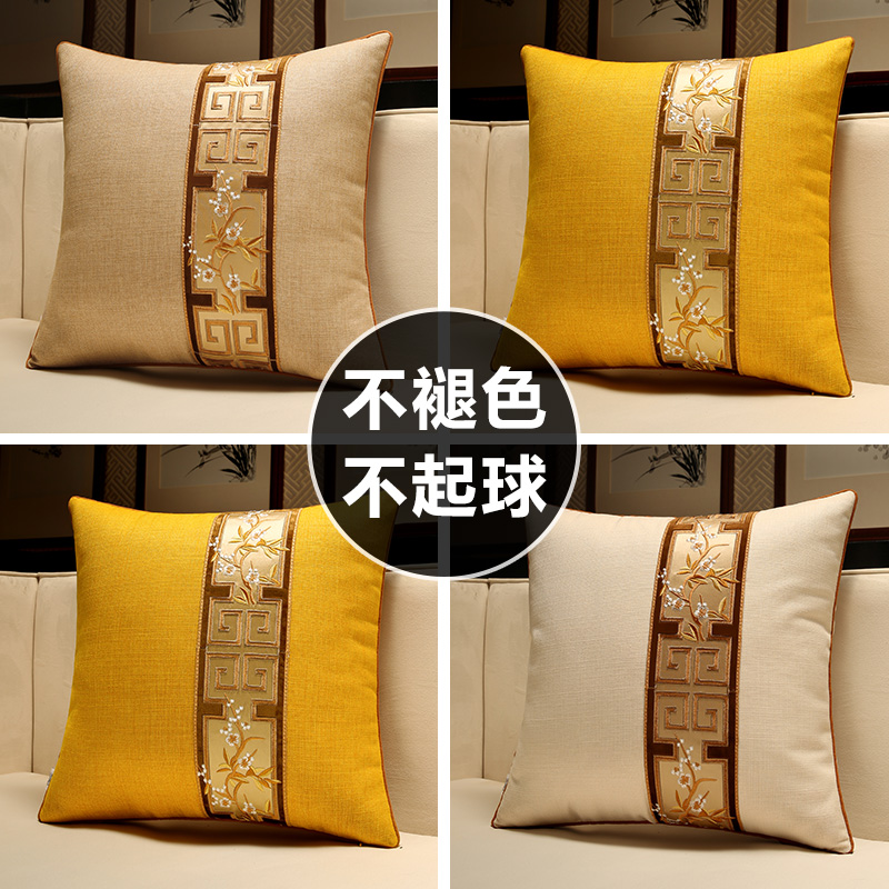 New Chinese style pillow embroidery flower pillow cushion sofa pillow bedside bag classical large pillow waist pillow with core