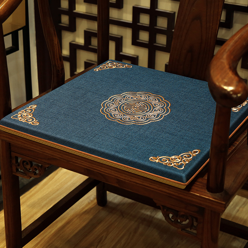 Red wood chair cushion Chinese style sofa cushion solid wood Taiba chair gasket chair cushion tea table and chair seat cushion non-slip home-Taobao