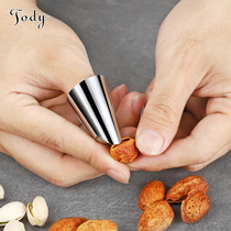 Stainless steel hand guard anti-cut hand peeling edamame finger protector iron nail cover pistachio water chestnut kitchen peeling tool