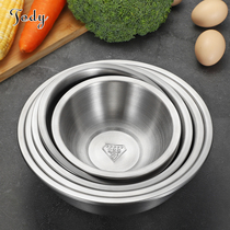 Food Grade 304 stainless steel basin home cooking Kitchen fast food baking beaten egg and noodles large basin thick soup basin