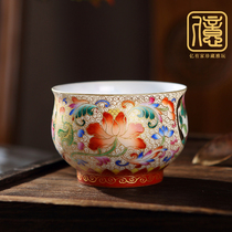 Jingdezhen hand-painted lotus kung fu tea cup tea cup tea cup home ceramic teapot teacup set gift box