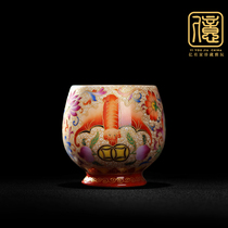 Yiyoujia Jingdezhen ceramic tea set hand-painted depiction gold large tea cup master cup business gift customization