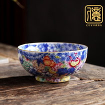 Jingdezhen tea set tea cup tasting cup enamel color hand-painted tea cup Kaleidoscopic teacup single cup master cup hand-painted teacup