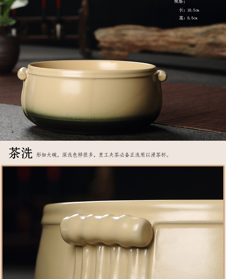 Taiwan manen han clay archaize health ceramic tea set tea ware, green bamboo snake kung fu tea set named "supply"