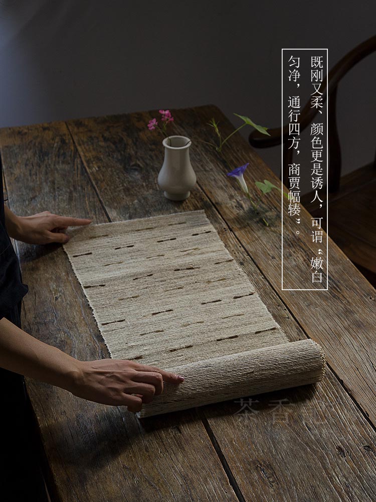 Pure manual than grass cloth ramie tea table ecru overall traditional hand - made by tea table cloth