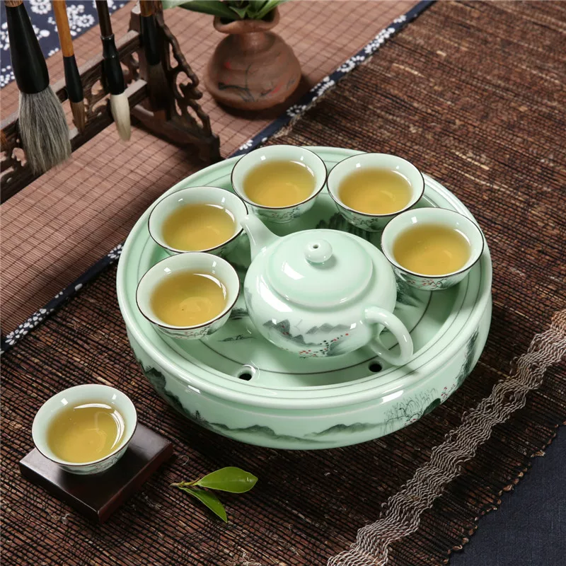 Чайный набор, чайная чашка, керамический круглый чайник