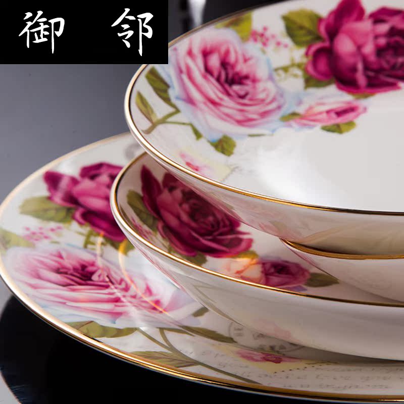 Propagated jingdezhen Chinese manual paint cutlery set bowl chopsticks combination of wedding gift set