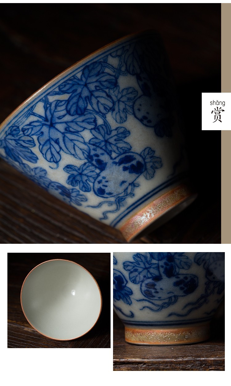 Ancient firewood hand - made porcelain sample tea cup maintain tea bowl tea cups