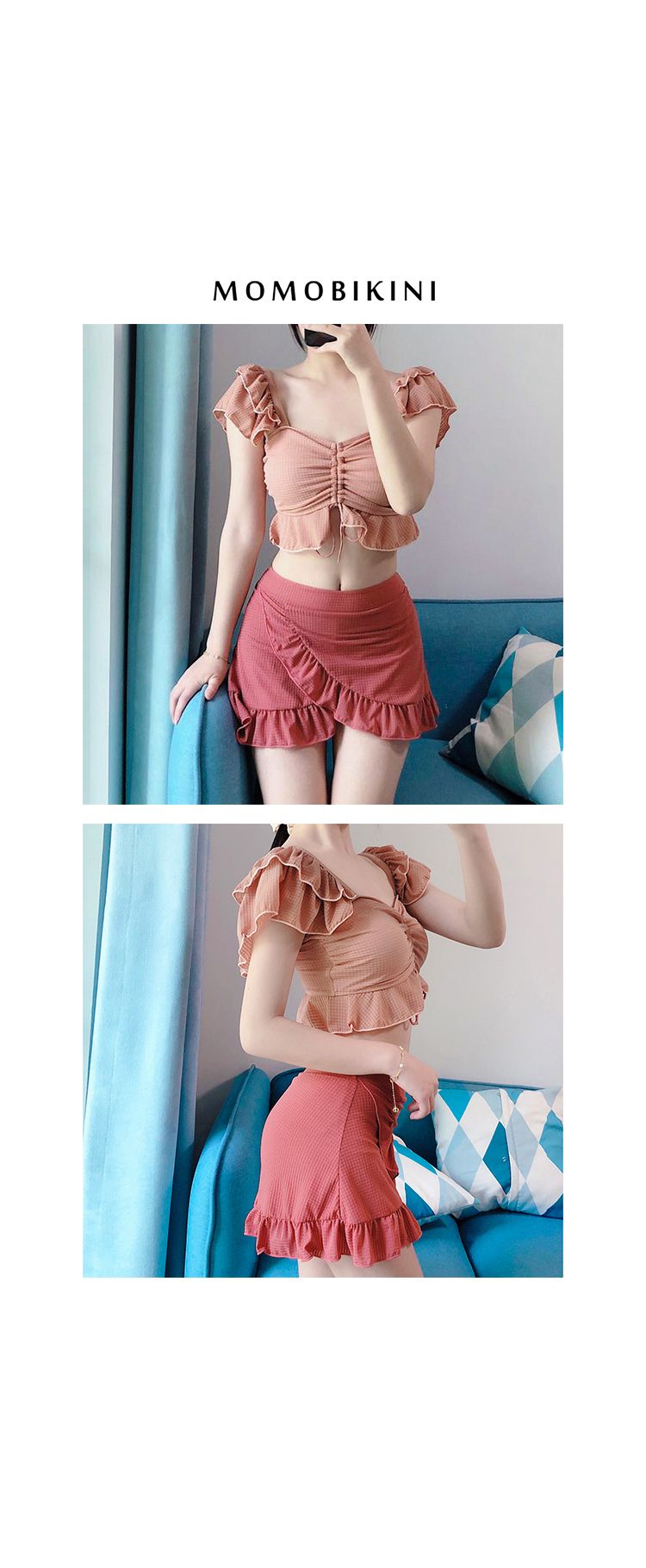Hot girl Hàn Quốc áo tắm váy một mảnh xẻ tà gợi cảm nữ sinh bảo thủ gầy đi nghỉ - Bộ đồ bơi One Piece