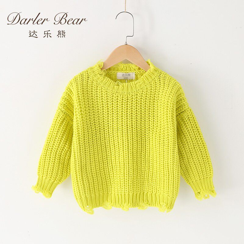 Girls' Western style sweater 2022 autumn and winter new Korean version of the trendy loose children's knitted sweater pullover thickened baby sweater