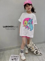 High-quality Korean goods 2022 summer new foreign style cartoon all-match super handsome short-sleeved t-shirt trendy cool top 8221