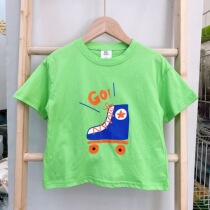 Brand summer childrens childrens Korean style foreign style shoes printed all-match loose cotton short-sleeved T-shirt 002