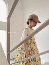 Childrens clothing girls cotton silk dress pure cotton baby girl beach little girl foreign style floral princess dress 22017