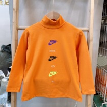 2021 autumn and winter new middle and big childrens fever bottoming shirt long-sleeved T-shirt boys and girls all-match high-necked top 50856