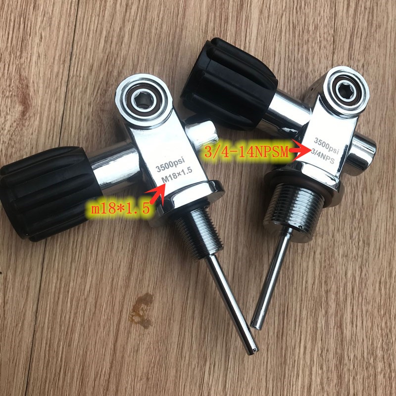 K-type submersible bottle valve Dive bottle head valve 18*15 carbon fiber bottle head switch G3 4 oxygen
