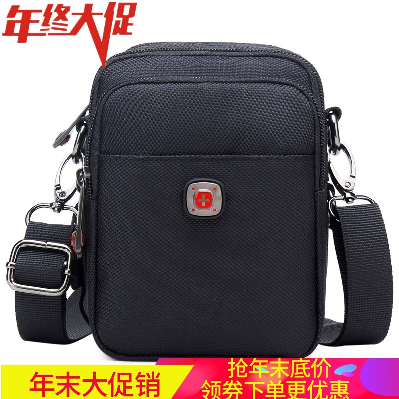Swiss Army Knife Multifunctional Shoulder Bag Men's running bag Canvas shoulder bag Simple Small Bag Outdoor Mobile Phone Bag Men's Tide Brand