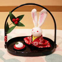 Japan Kyoto tourist souvenir Silk doll Cute basket Rabbit desktop decoration Creative gift Birthday gift