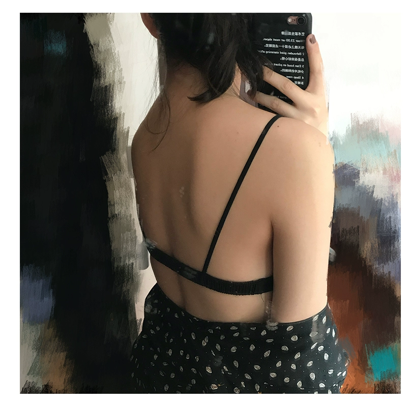 Mùa hè áo lót mỏng không có vành ngực pad dây đeo vai mỏng Bra bra cô gái xinh đẹp trở lại dây đeo ống trên ngực