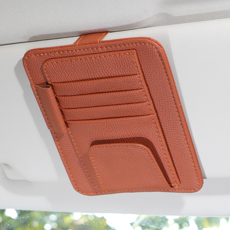 Car sun visor driving driving license ticket storage multi-function car card holder card bag car glasses holder