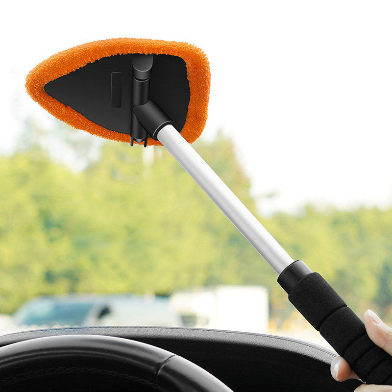 Car use wipe front wind-proof window glass except fog special deity cleaning brush sub-telescopic interior cleaning tool