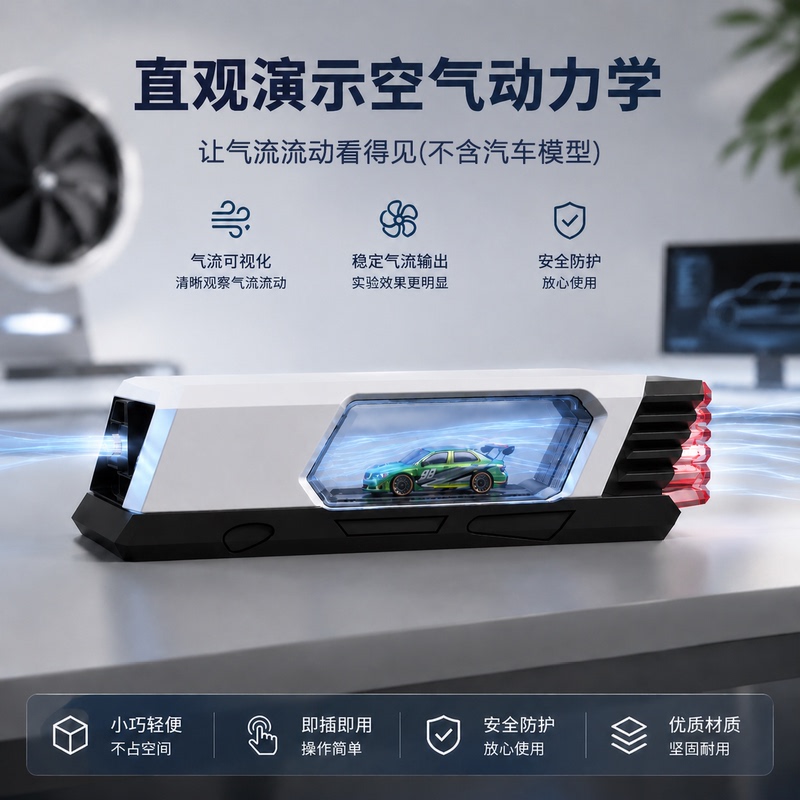 Desktop Wind Tunnel Model 1:64 Racing Wind Tunnel Simulator Car Model Airflow Testing Machine Desktop Ornament Gift