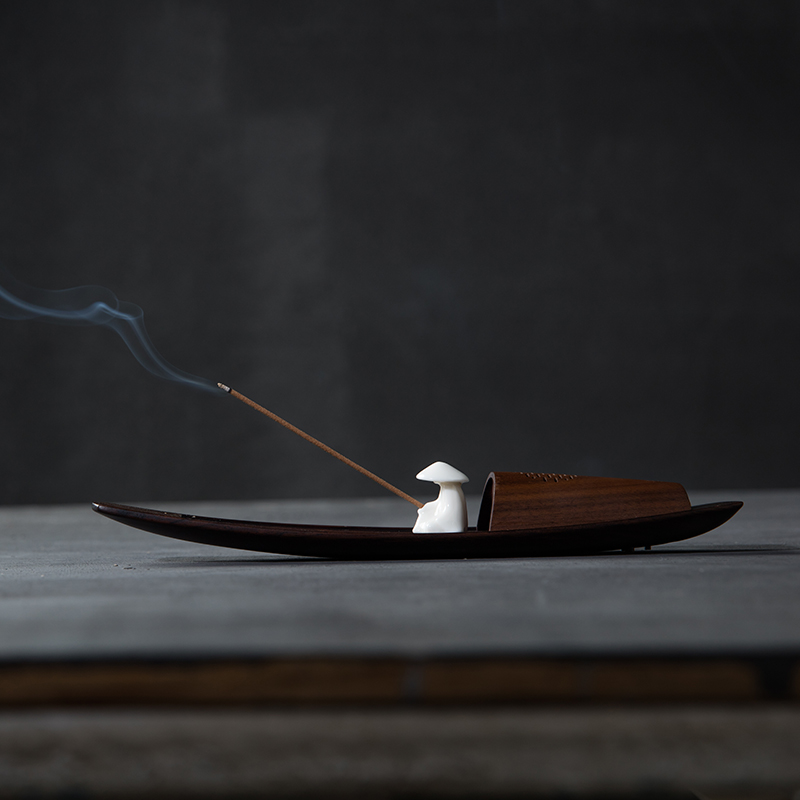 Solitary Boat Pantone Zen of Fragrant Inserts Bluetooth Music Box Chinese Tea Track Pendulum thread Incense Stick-scented Incense Burner Incense Stove