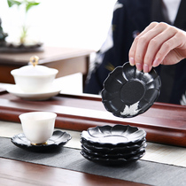 Shengyao Black Pottery Cup Mat Kongfu Tea Dao Ceramic Tea Set Anti-Burn Mat Creative Heat Insulation Day Style Purple Sand Teapot Cup