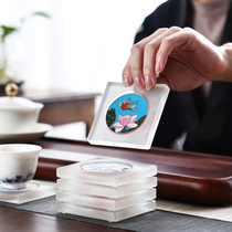 Shengyao Glass Jingtai Blue Copper Alloy Cup Mat small number of tea cups Tosquare heat insulation mat Tea disc Gongfu Tea Accessories Accessories