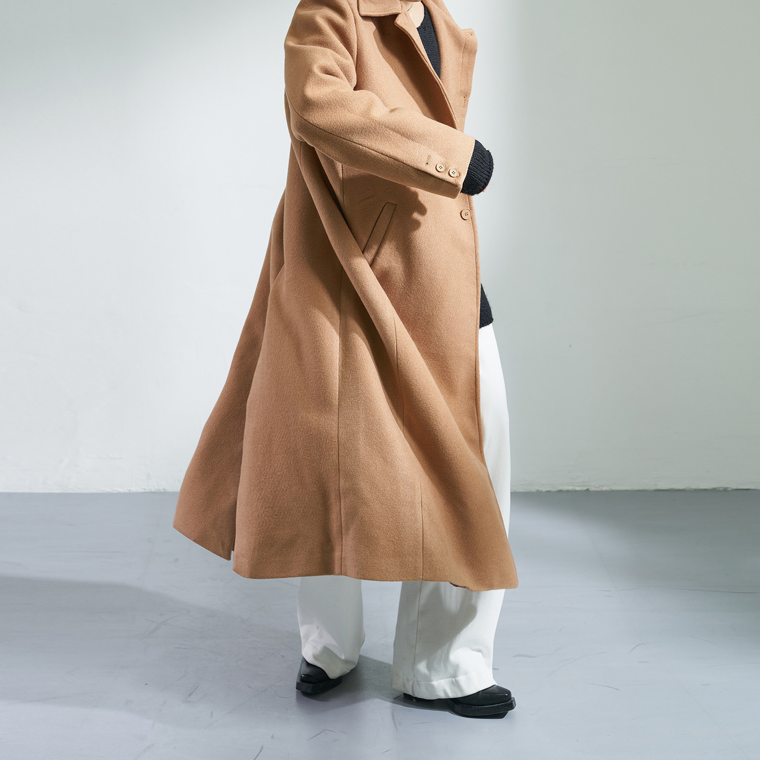 ZINGUP catwalk men's woolen coat autumn and winter long version