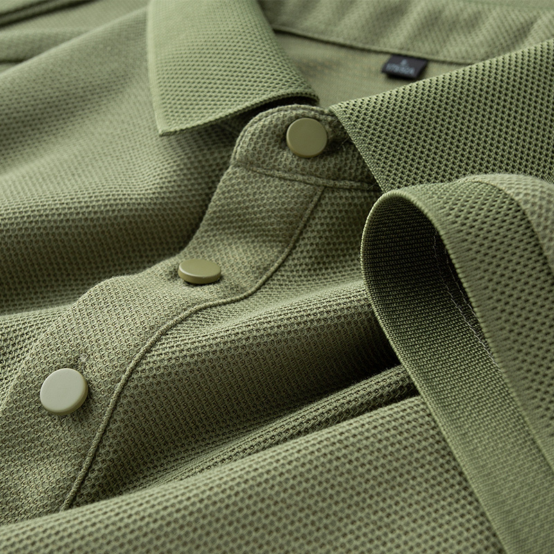Super White! Avocado Green Summer Thin Polo Shirt Men's Short-Sleeved Ice Silk Pique Cotton Business Lapel T-Shirt