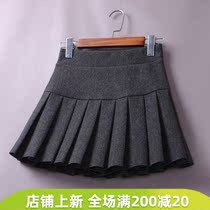 Hairy woolen skirt high waist skirt pleated skirt autumn and winter thick safety pants skirt Korean version of small black skirt womens skirt