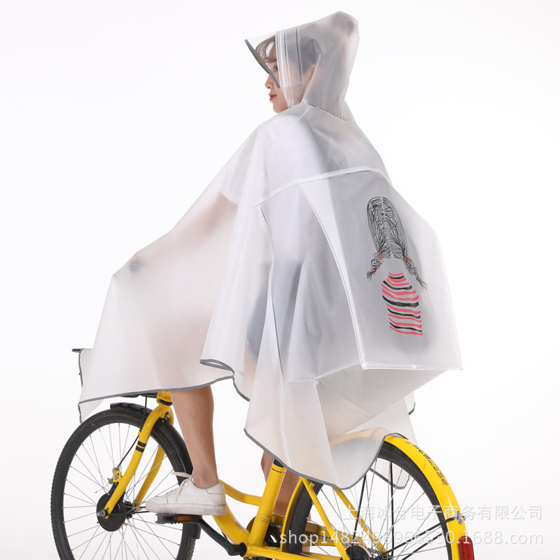 Fashion bicycle raincoat Female cyclist middle school student transparent single man backpack Adult electric bicycle mountain poncho