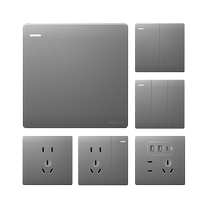 Peoples Electrical Appliances Frosted Matte Socket Panel Type 86 Concealed Household Wall Power Socket E Series Gray 3610