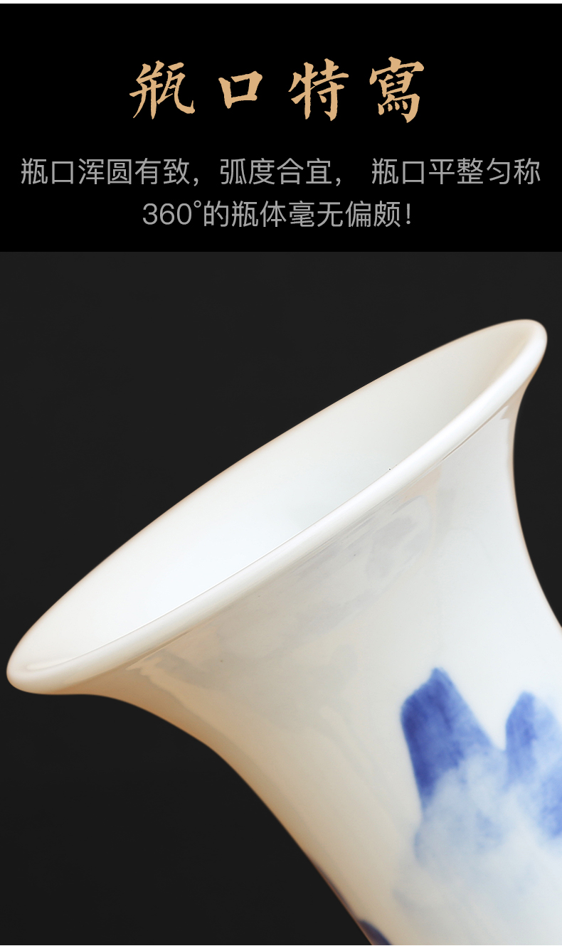 Blue and white porcelain vase and furnishing articles of jingdezhen ceramics Chinese flower arranging sitting room porch craft bottle ornament