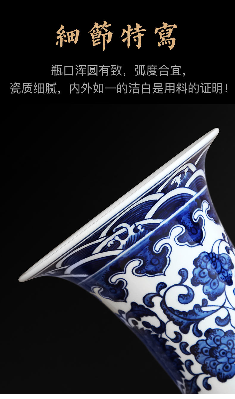 To the blue - and - white porcelain industry hand by hand throwing lotus flower design