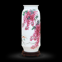 Jingdezhen ceramic hand-painted vase Villa decoration office Hotel dried flower decoration living room flower arrangement handicraft