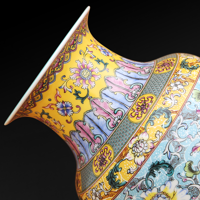 Archaize colored enamel flowers white gourd bottle to industry