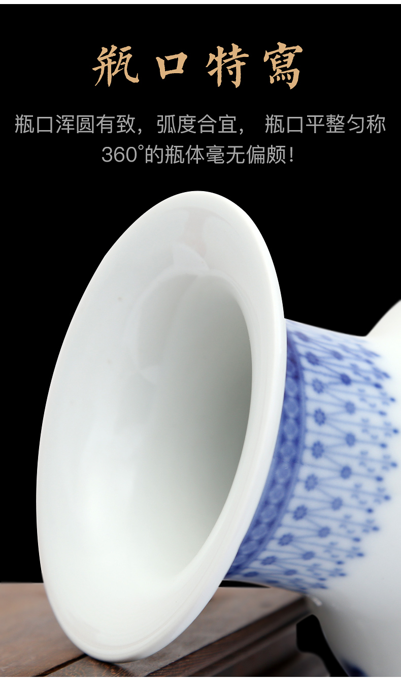 Jingdezhen ceramics archaize large blue and white porcelain vase furnishing articles home sitting room lucky bamboo flower arrangement craft ornaments