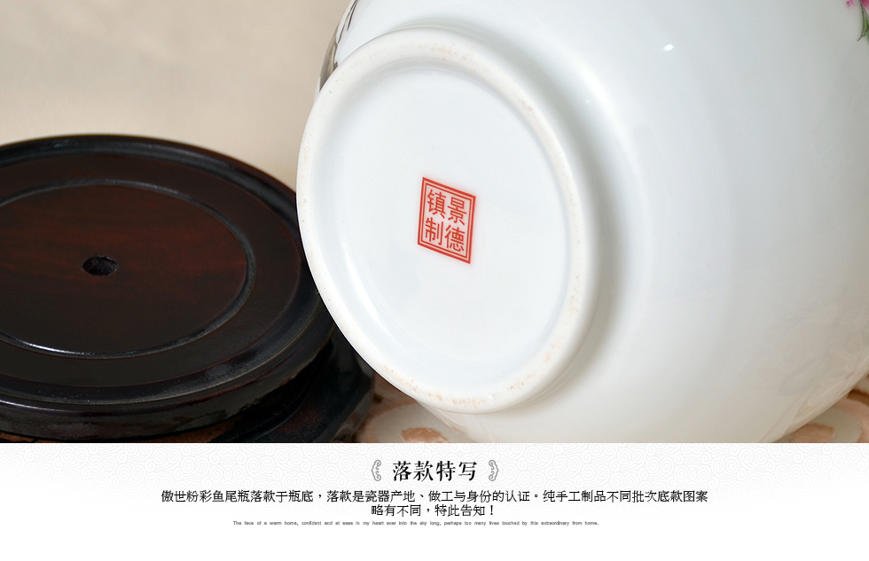 Jingdezhen ceramics trumpet classical famille rose porcelain vase sitting room place home wine ark, adornment ornament