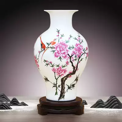 Jingdezhen ceramics Small classical pastel porcelain vase Living room decoration Home wine cabinet decoration