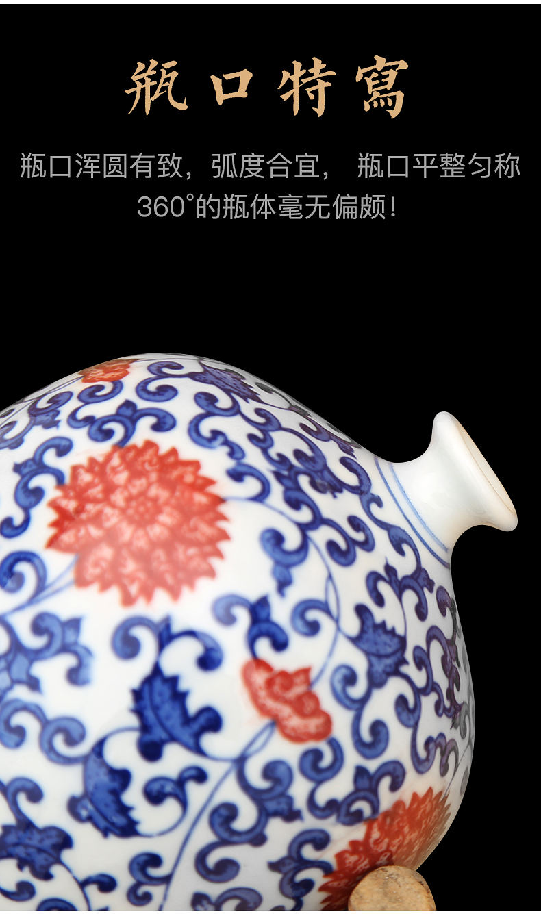 Jingdezhen ceramic blue and white porcelain vase bound branch lotus youligong furnishing articles sitting room flower arrangement, household act the role ofing is tasted arts and crafts