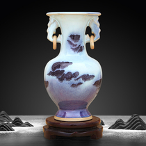 Jingdezhen ceramics Jun porcelain kiln change glaze Landscape vase crafts Living room ornaments Home wine cabinet decorations